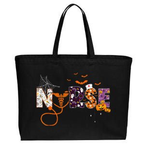 Emergency Nurse ER Nurse Halloween Spooky Season Nursing Cotton Canvas Jumbo Tote