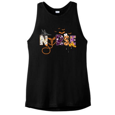 Emergency Nurse Er Nurse Halloween Spooky Season Nursing Ladies PosiCharge Tri-Blend Wicking Tank