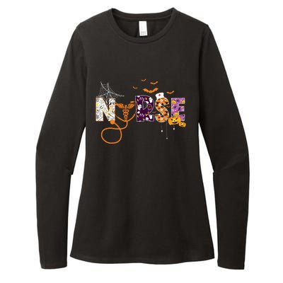 Emergency Nurse Er Nurse Halloween Spooky Season Nursing Womens CVC Long Sleeve Shirt