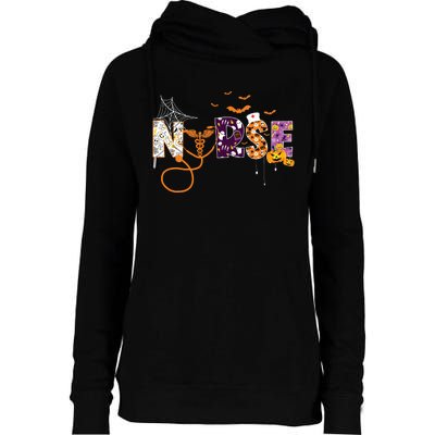 Emergency Nurse Er Nurse Halloween Spooky Season Nursing Womens Funnel Neck Pullover Hood