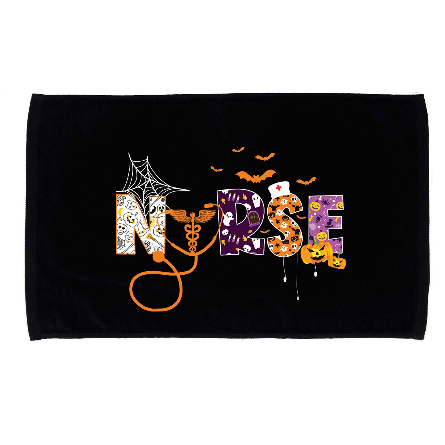 Emergency Nurse Er Nurse Halloween Spooky Season Nursing Microfiber Hand Towel