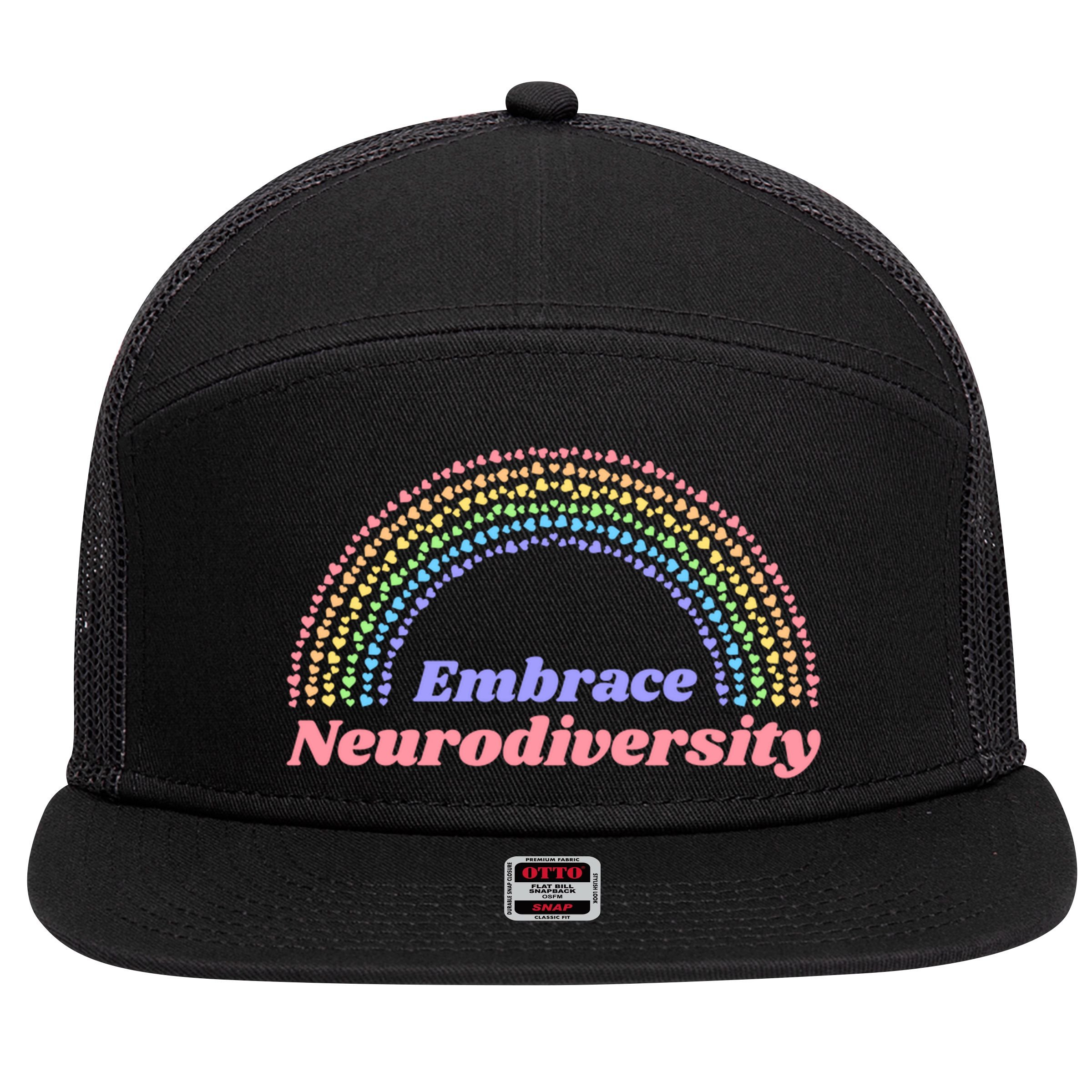 Embrace Neurodiversity 7 Panel Mesh Trucker Snapback Hat