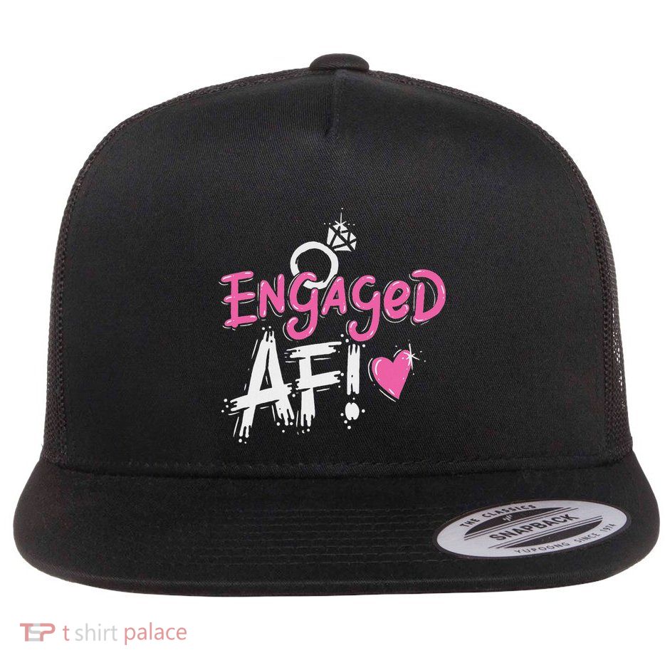 Engagement Newly Engaged Bridal Gift Couples Flat Bill Trucker Hat