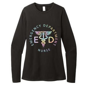 Emergency Nurse ED Nurse ER Emergency Department Nur Tie Dye Womens CVC Long Sleeve Shirt