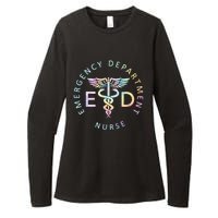 Emergency Nurse ED Nurse ER Emergency Department Nur Tie Dye Womens CVC Long Sleeve Shirt