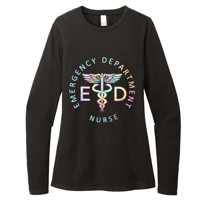 Emergency Nurse ED Nurse ER Emergency Department Nur Tie Dye Womens CVC Long Sleeve Shirt