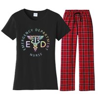 Emergency Nurse ED Nurse ER Emergency Department Nur Tie Dye Women's Flannel Pajama Set