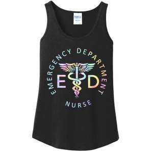 Emergency Nurse ED Nurse ER Emergency Department Nur Tie Dye Ladies Essential Tank