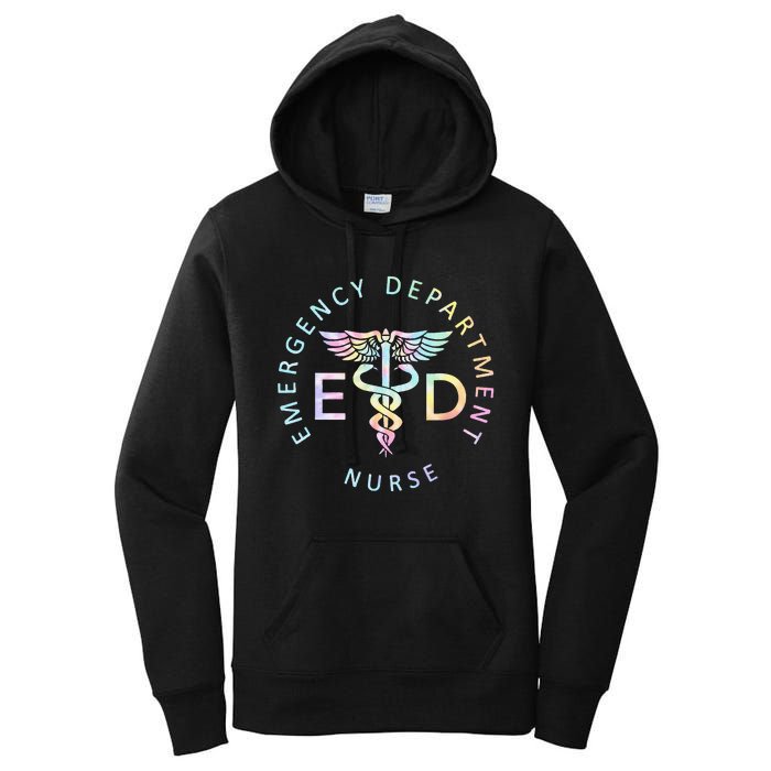 Emergency Nurse ED Nurse ER Emergency Department Nur Tie Dye Women's Pullover Hoodie