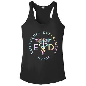 Emergency Nurse ED Nurse ER Emergency Department Nur Tie Dye Ladies PosiCharge Competitor Racerback Tank