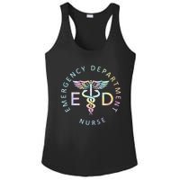 Emergency Nurse ED Nurse ER Emergency Department Nur Tie Dye Ladies PosiCharge Competitor Racerback Tank