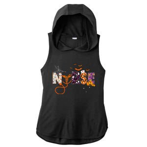 Emergency Nurse ER Nurse Halloween Spooky Season Nursing Ladies PosiCharge Tri-Blend Wicking Draft Hoodie Tank