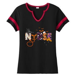 Emergency Nurse ER Nurse Halloween Spooky Season Nursing Ladies Halftime Notch Neck Tee