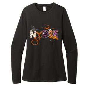 Emergency Nurse ER Nurse Halloween Spooky Season Nursing Womens CVC Long Sleeve Shirt