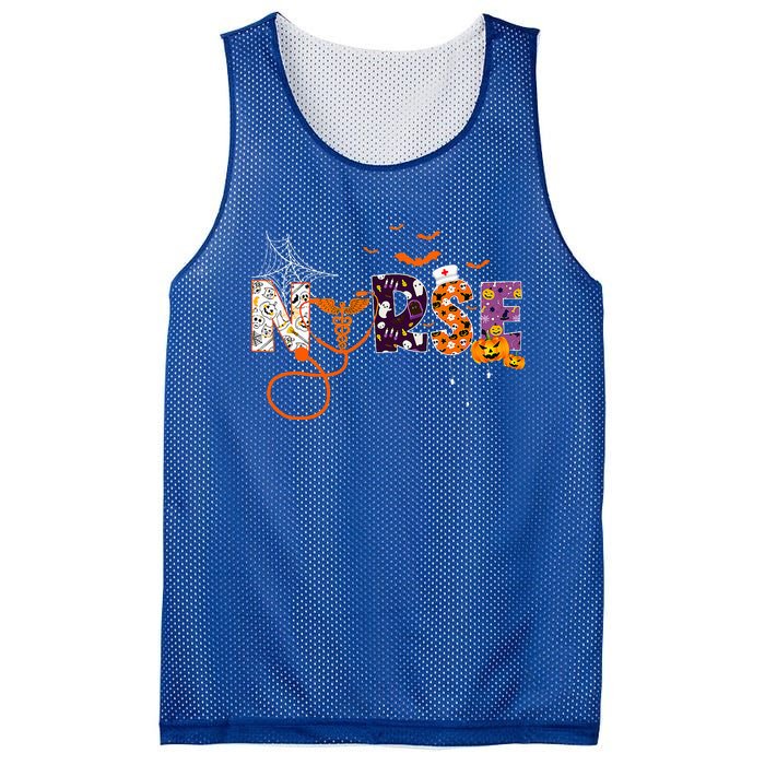 Emergency Nurse ER Nurse Halloween Spooky Season Nursing Mesh Reversible Basketball Jersey Tank