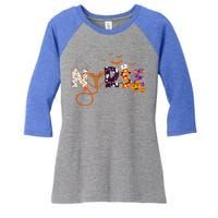 Emergency Nurse ER Nurse Halloween Spooky Season Nursing Women's Tri-Blend 3/4-Sleeve Raglan Shirt