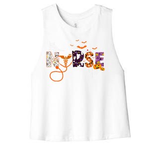 Emergency Nurse ER Nurse Halloween Spooky Season Nursing Women's Racerback Cropped Tank