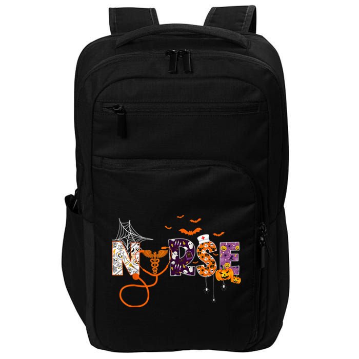 Emergency Nurse ER Nurse Halloween Spooky Season Nursing Impact Tech Backpack