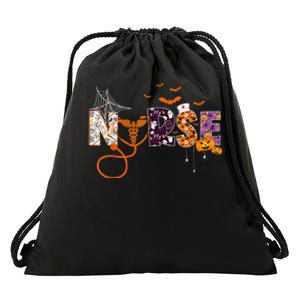 Emergency Nurse ER Nurse Halloween Spooky Season Nursing Drawstring Bag