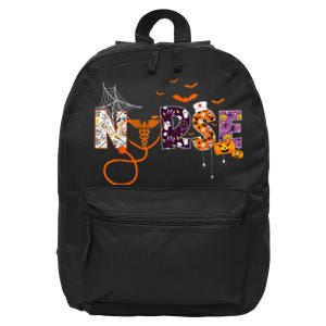 Emergency Nurse ER Nurse Halloween Spooky Season Nursing 16 in Basic Backpack