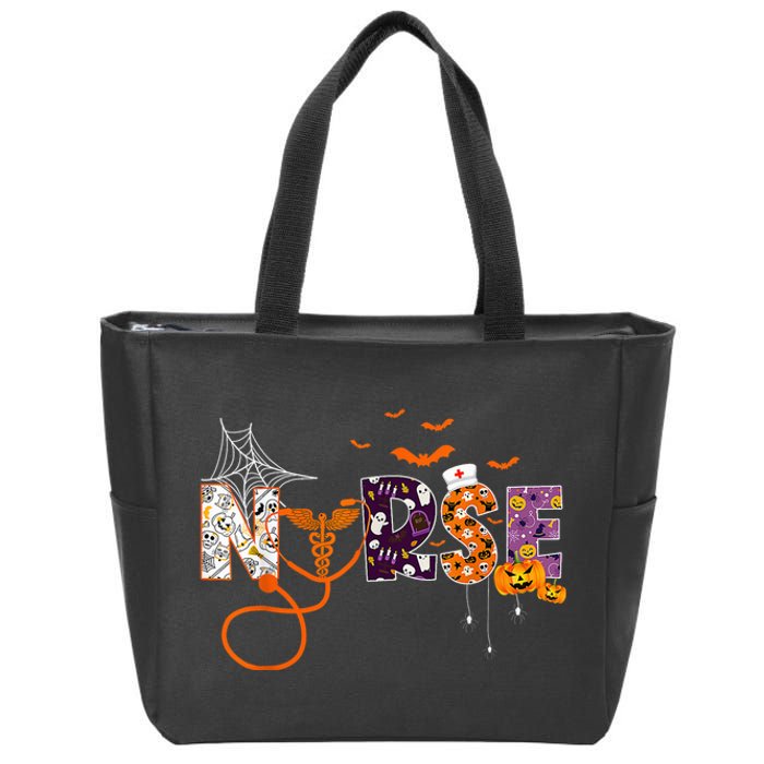 Emergency Nurse ER Nurse Halloween Spooky Season Nursing Zip Tote Bag