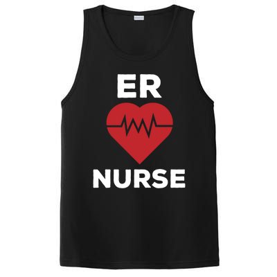 Er Nurse Emergency Room Nurse Heartbeat Nursing Gift PosiCharge Competitor Tank