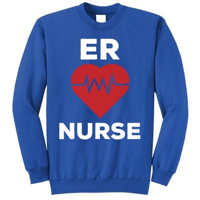 Er Nurse Emergency Room Nurse Heartbeat Nursing Gift Sweatshirt