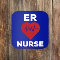 Er Nurse Emergency Room Nurse Heartbeat Nursing Gift Coaster