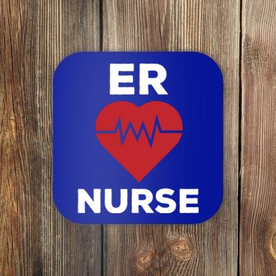 Er Nurse Emergency Room Nurse Heartbeat Nursing Gift Coaster