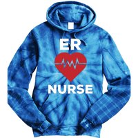 Er Nurse Emergency Room Nurse Heartbeat Nursing Gift Tie Dye Hoodie