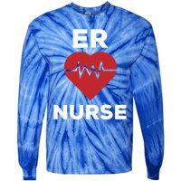 Er Nurse Emergency Room Nurse Heartbeat Nursing Gift Tie-Dye Long Sleeve Shirt