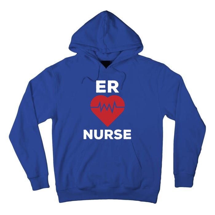 Er Nurse Emergency Room Nurse Heartbeat Nursing Gift Tall Hoodie