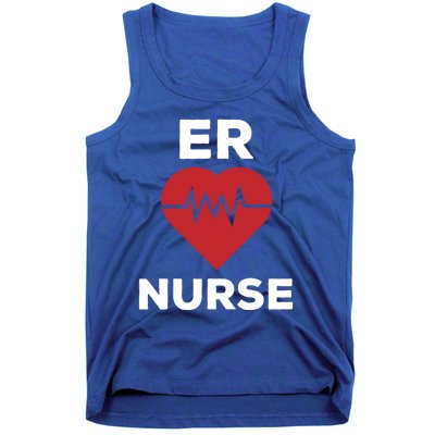 Er Nurse Emergency Room Nurse Heartbeat Nursing Gift Tank Top