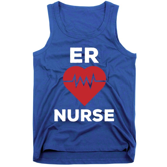 Er Nurse Emergency Room Nurse Heartbeat Nursing Gift Tank Top