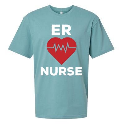 Er Nurse Emergency Room Nurse Heartbeat Nursing Gift Sueded Cloud Jersey T-Shirt