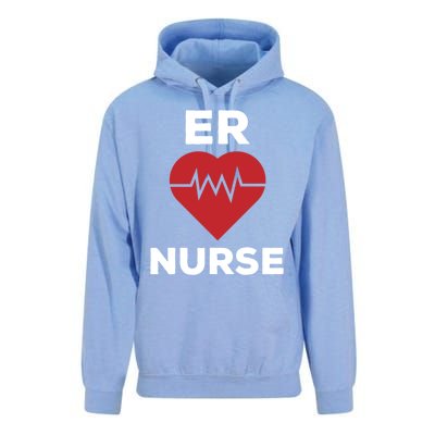 Er Nurse Emergency Room Nurse Heartbeat Nursing Gift Unisex Surf Hoodie