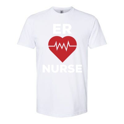 Er Nurse Emergency Room Nurse Heartbeat Nursing Gift Softstyle CVC T-Shirt