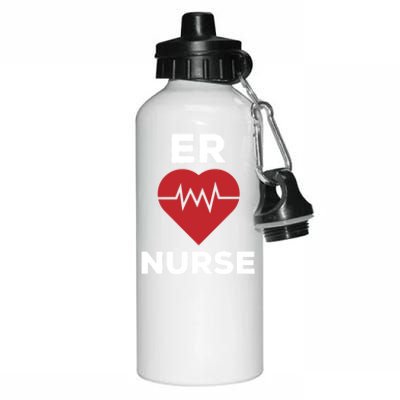 Er Nurse Emergency Room Nurse Heartbeat Nursing Gift Aluminum Water Bottle