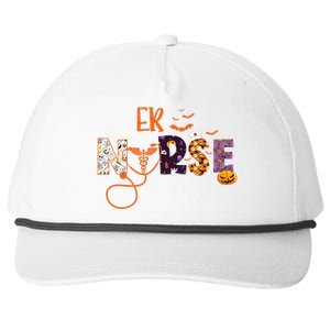 Emergency Nurse Er Nurse Halloween Spooky Season Nursing Funny Gift Snapback Five-Panel Rope Hat