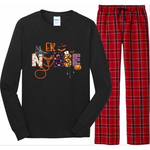 Emergency Nurse Er Nurse Halloween Spooky Season Nursing Funny Gift Long Sleeve Pajama Set