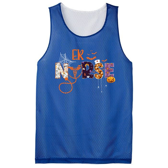 Emergency Nurse Er Nurse Halloween Spooky Season Nursing Funny Gift Mesh Reversible Basketball Jersey Tank