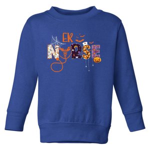 Emergency Nurse Er Nurse Halloween Spooky Season Nursing Funny Gift Toddler Sweatshirt