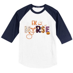 Emergency Nurse Er Nurse Halloween Spooky Season Nursing Funny Gift Baseball Sleeve Shirt