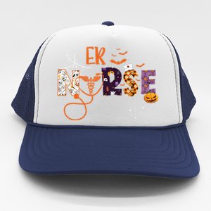 Emergency Nurse Er Nurse Halloween Spooky Season Nursing Funny Gift Trucker Hat