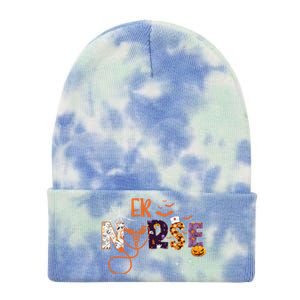 Emergency Nurse Er Nurse Halloween Spooky Season Nursing Funny Gift Tie Dye 12in Knit Beanie