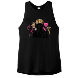 Er Nurse Emergency Room Nurse Leopard Emt Student Nurse Life Gift Ladies PosiCharge Tri-Blend Wicking Tank