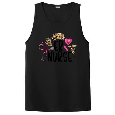 Er Nurse Emergency Room Nurse Leopard Emt Student Nurse Life Gift PosiCharge Competitor Tank