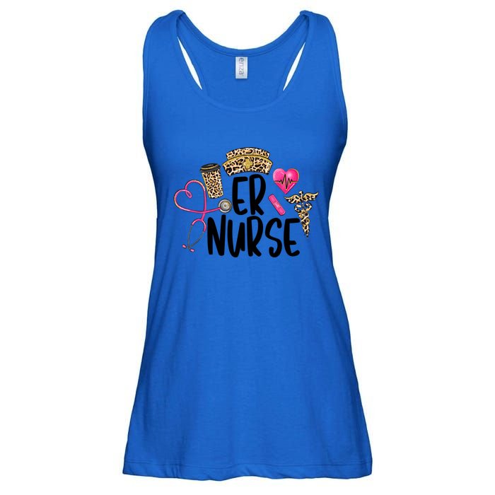 Er Nurse Emergency Room Nurse Leopard Emt Student Nurse Life Gift Ladies Essential Flowy Tank