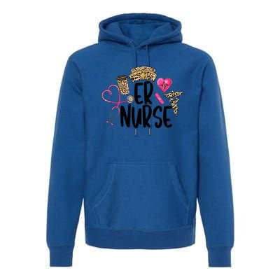 Er Nurse Emergency Room Nurse Leopard Emt Student Nurse Life Gift Premium Hoodie