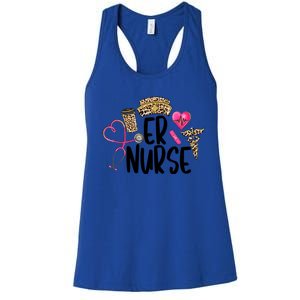 Er Nurse Emergency Room Nurse Leopard Emt Student Nurse Life Gift Women's Racerback Tank